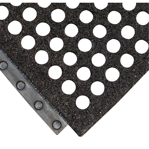 24/Seven&reg; Locksafe&reg; Anti-Fatigue Mat, Honeycomb/Textured, 3' x 3' x 5/8", Black, Nitrile Groupe Generik