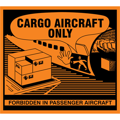 &eacute;tiquettes de manutention Cargo Aircraft Only, 4-3/4" lo x 4-1/4" la, Orange Groupe Generik