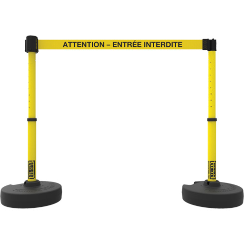 Ensemble de montants pour barri&egrave;re Plus, Plastique, 42" h, Ruban Jaune, Longueur du ruban 15' Groupe Generik