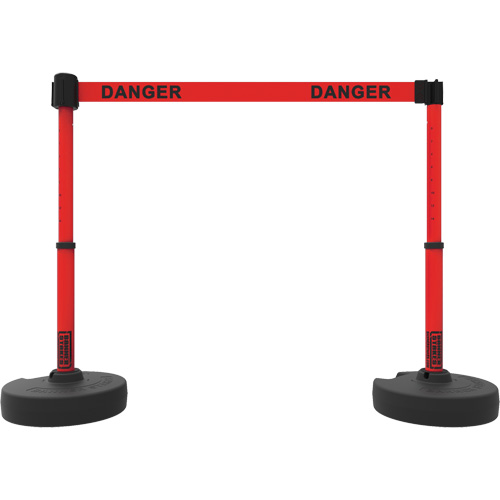 Plus Barrier Post Set, Plastic, 42" H, Red Tape, 15' Tape Length Groupe Generik