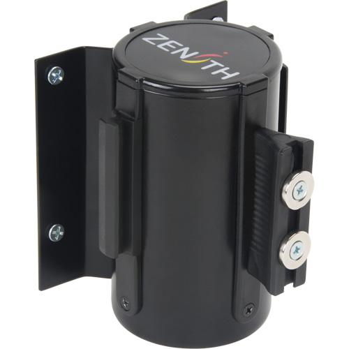Barri&egrave;re &agrave; fixation murale avec ruban magn&eacute;tique, Acier, Fixation par vis, 7', Ruban Noir Groupe Generik