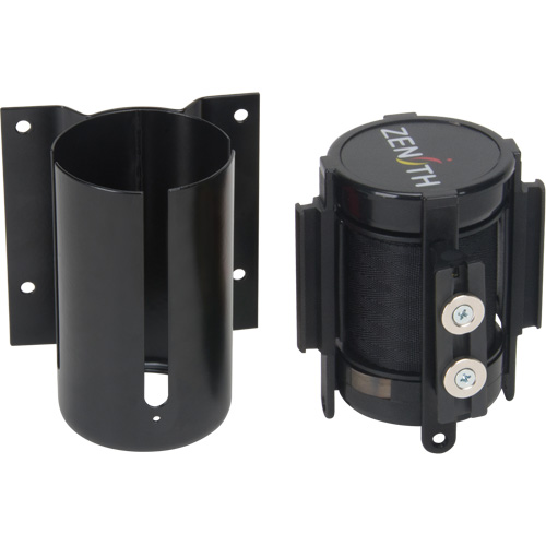 Barri&egrave;re &agrave; fixation murale avec ruban magn&eacute;tique, Acier, Fixation par vis, 7', Ruban Noir Groupe Generik