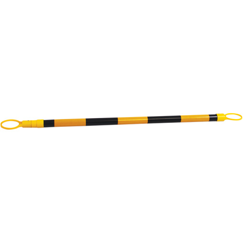 Barre pour c&ocirc;ne de circulation r&eacute;tractable, Longueur d&eacute;ploy&eacute;e de 7'2", Noir/Jaune Groupe Generik