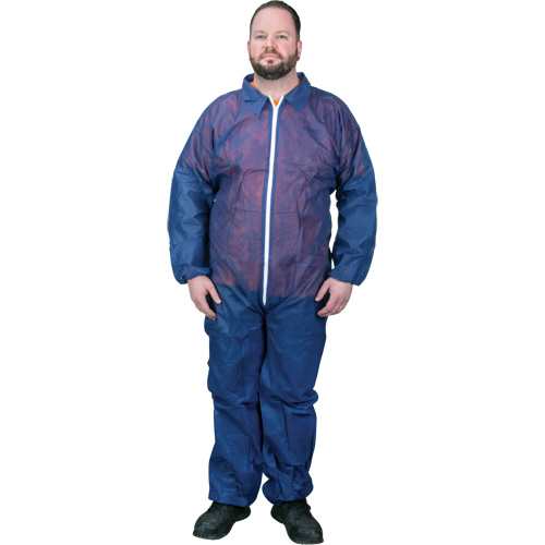 Coveralls, Medium, Blue, Polypropylene Groupe Generik