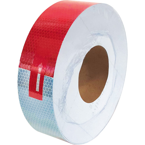 Ruban de marquage &agrave; grande visibilit&eacute;, 2" la x 150' lo, Rouge & blanc Groupe Generik