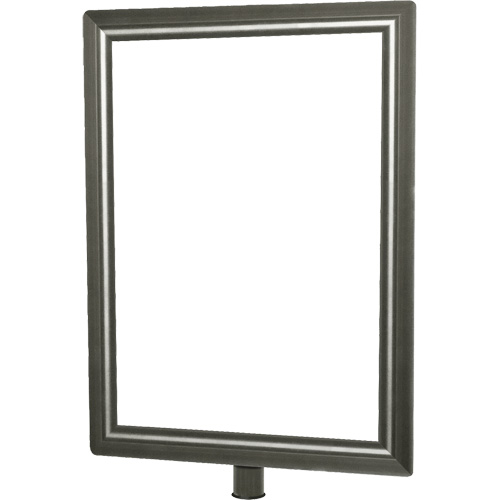 Porte-enseigne vertical robuste pour montant classique, Chrome satin&eacute; Groupe Generik