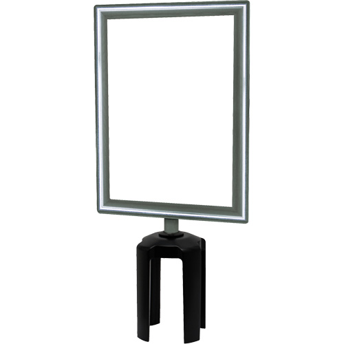 Porte-enseigne vertical robuste avec adaptateur pour poteaux Tensabarrier, Chrome poli Groupe Generik