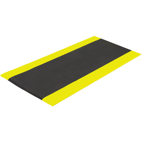 Airsoft Anti-Fatigue Mat, Pebbled, 3' x 5' x 3/8", Black/Yellow, PVC Sponge Groupe Generik