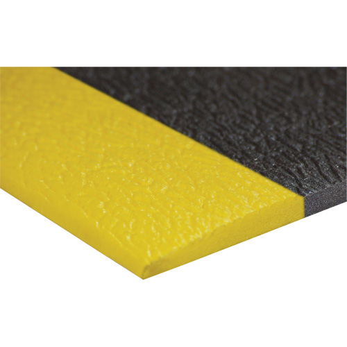 Airsoft Anti-Fatigue Mat, Pebbled, 3' x 5' x 3/8", Black/Yellow, PVC Sponge Groupe Generik