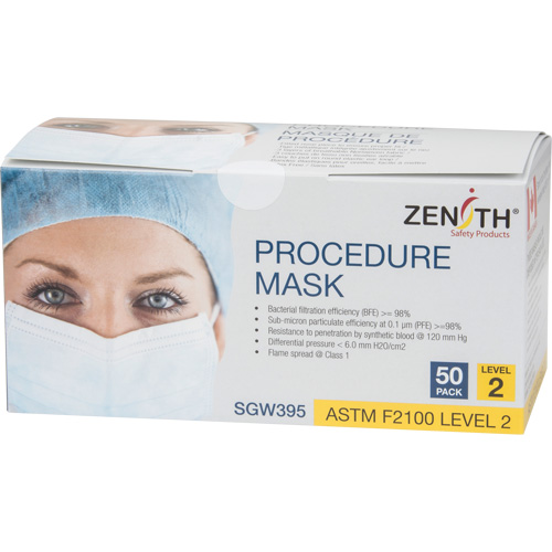 Masques d'intervention jetables, ASTM F2100 Niveau 2, Classe 1 Groupe Generik
