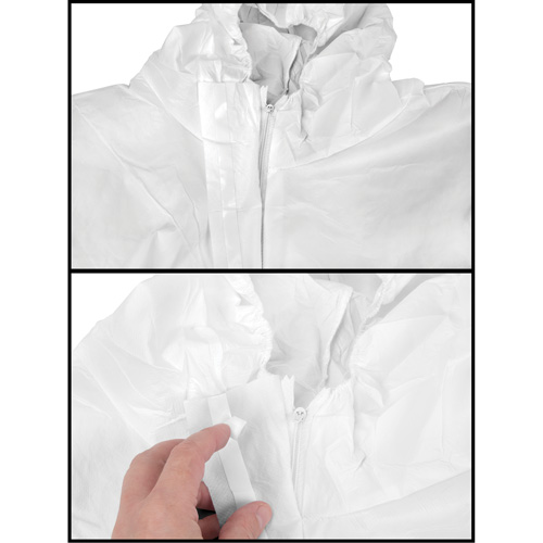 Hooded Coveralls, Medium, White, SMS Groupe Generik