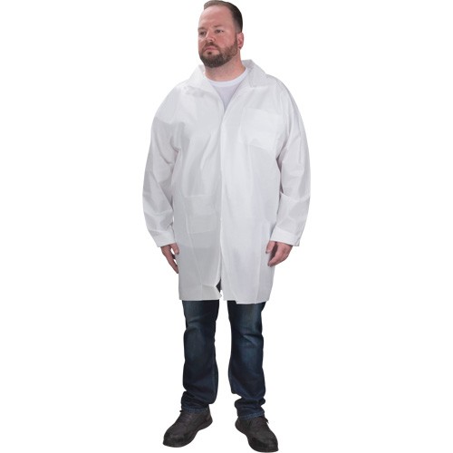 Protective Lab Coat, Microporous, White, Medium Groupe Generik