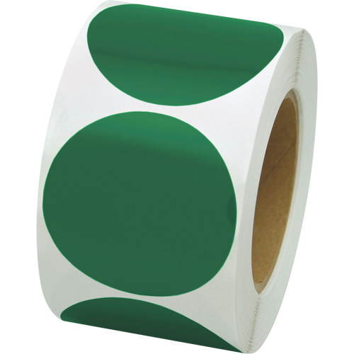 Pastilles de marquage color&eacute;es, Cercle, 3" lo x 3" la, Vert, Vinyle Groupe Generik