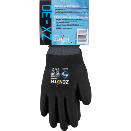 ZX-30° Premium Coated Gloves, Large, Foam PVC Coating, 15 Gauge, Nylon Shell Groupe Generik