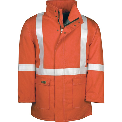 Westex UltraSoft&reg; AllOut Quilt Lined Winter Parka with Reflective Stripes, Small, High Visibility Orange, 46 cal/cm² Groupe Generik