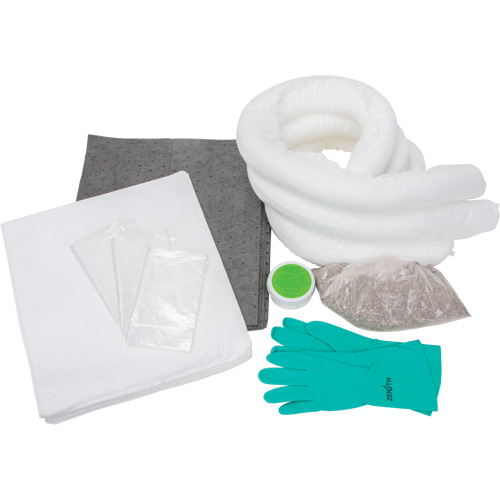 Trousse d'&eacute;quipement de lutte contre les d&eacute;versements, Huile seulement/Universel, Sac, Absorbance de 10 gal. US Groupe Generik