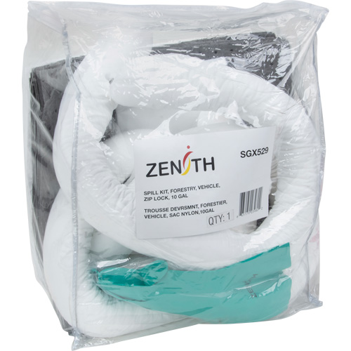 Trousse d'&eacute;quipement de lutte contre les d&eacute;versements, Huile seulement/Universel, Sac, Absorbance de 10 gal. US Groupe Generik