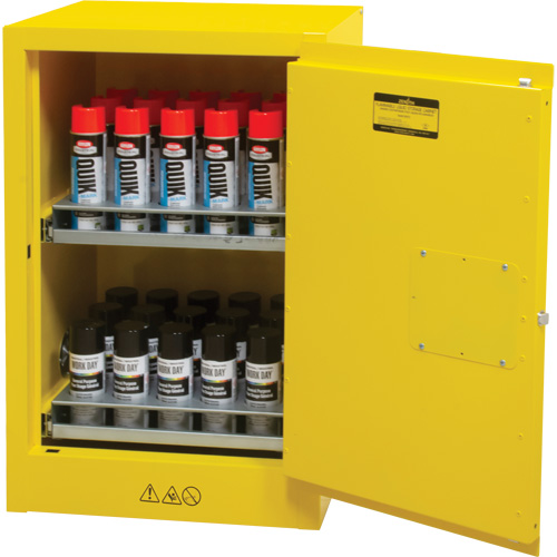 Armoire de rangement pour a&eacute;rosols inflammables, 12 gal., 1 Porte(s), 23" La x 35" h x 18" p Groupe Generik