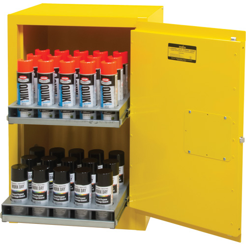 Armoire de rangement pour a&eacute;rosols inflammables, 12 gal., 1 Porte(s), 23" La x 35" h x 18" p Groupe Generik