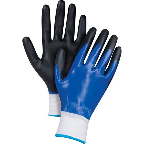 Black & Blue Coated Gloves, 2X-Large, Foam Nitrile Coating, 15 Gauge, Nylon Shell Groupe Generik