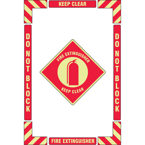 Trousse de marquage du sol ?Fire Extinguisher? (extincteur), Adh&eacute;sif, Anglais avec pictogramme Groupe Generik