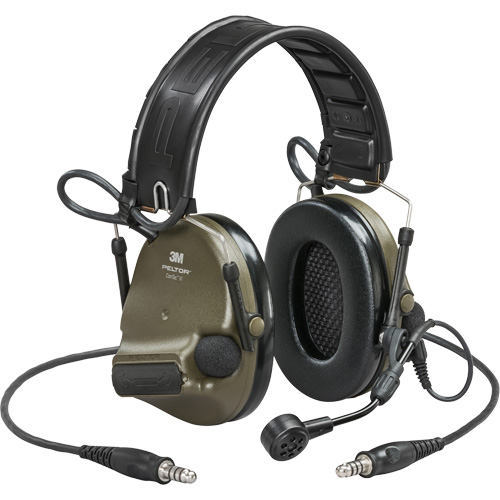 Casque VI NIB avec deux fils de sortie et rail arc Peltor ComTac, Style Bandeau, 23 dB Groupe Generik