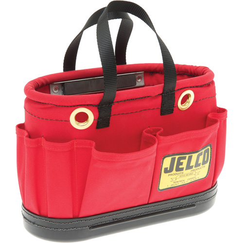 Seau avec aimant pour travail en hauteur, 14" lo x 7" la x 10" h, Toile, Rouge Groupe Generik