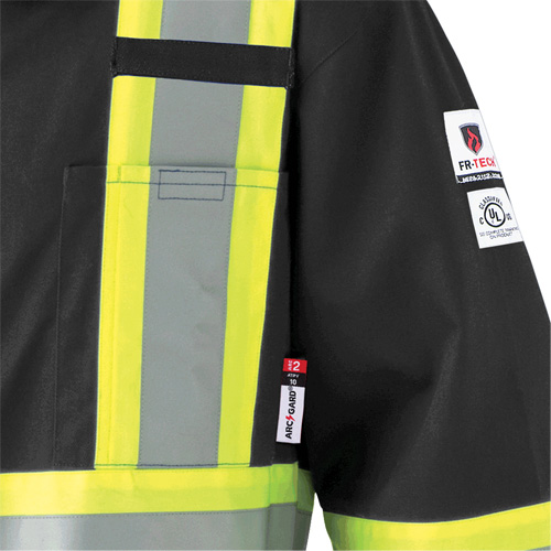 7702BK FR-Tech&reg; 88/12 FR Arc Rated Coveralls, Size 36, Black, 9.7 cal/cm² Groupe Generik