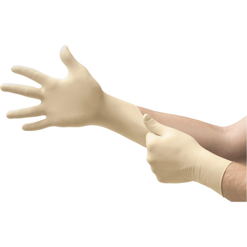 Gants d'examen MICROFLEX Ultra One, 6,5/7/Petit, Latex, 9,8 mils, Sans poudre, Naturel, Classe 2 Groupe Generik