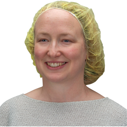 Bonnets bouffants, Polypropyl&egrave;ne, 24", Jaune Groupe Generik