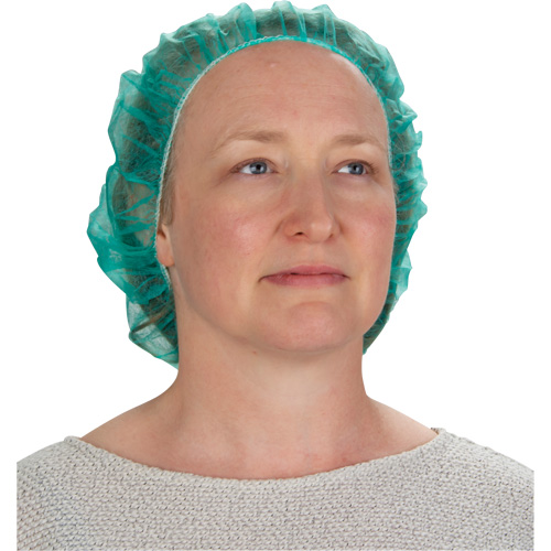 Bonnets bouffants, Polypropyl&egrave;ne, 24", Vert Groupe Generik