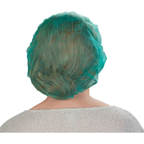 Bonnets bouffants, Polypropyl&egrave;ne, 24", Vert Groupe Generik