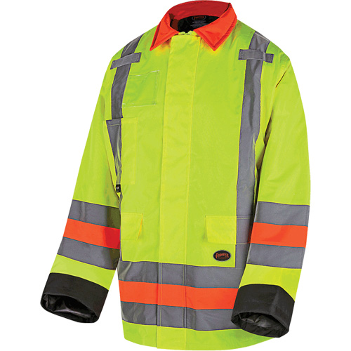 6040 Quebec Winter Traffic Control Jacket, Polyester, High Visibility Lime-Yellow, X-Small Groupe Generik