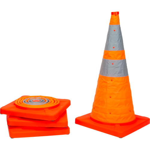 C&ocirc;ne de signalisation repliable, 28" h, Orange Groupe Generik