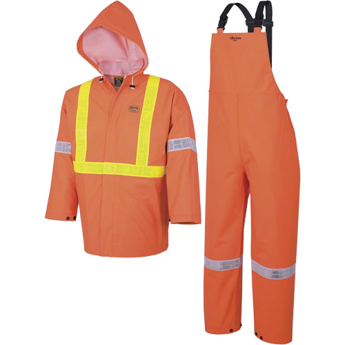 R85 Ensemble imperm&eacute;able de s&eacute;curit&eacute; 3 pi&egrave;ces ignifuge Element FR, Petit, Orange haute visibilit&eacute; Groupe Generik