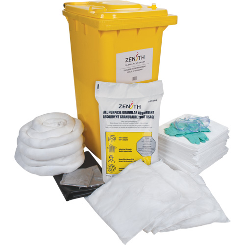 Trousse de lutte contre les d&eacute;versements de premi&egrave;re qualit&eacute;, Huile seulement, Bac, Absorbance de 63 gal. US Groupe Generik