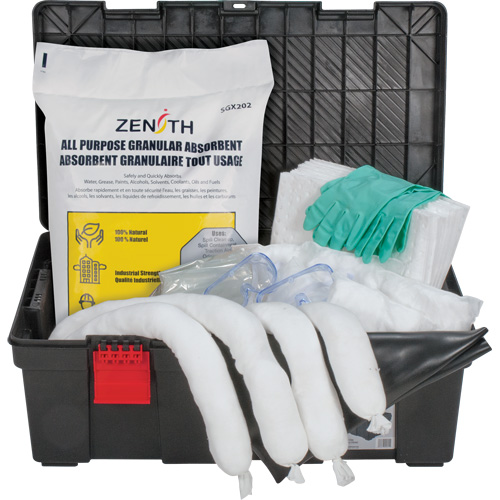 Trousses contre les d&eacute;versements dans une boîte &agrave; outils, Huile seulement, Bac, Absorbance de 31 gal. US Groupe Generik