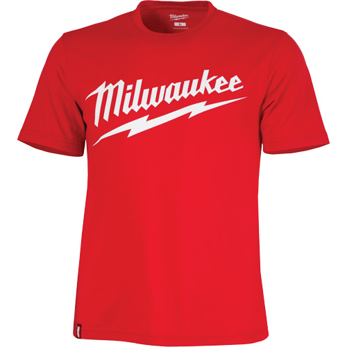 Chandail &agrave; manches courtes tr&egrave;s r&eacute;sistant avec logo Milwaukee, Hommes, Petit, Rouge Groupe Generik