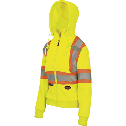 6925W Women's Zip Style Hoodie, X-Small, High Visibility Yellow Groupe Generik