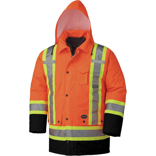 5020BB Manteau de s&eacute;curit&eacute; 7 en 1 imperm&eacute;able, Orange haute visibilit&eacute;, 2T-Grand Groupe Generik