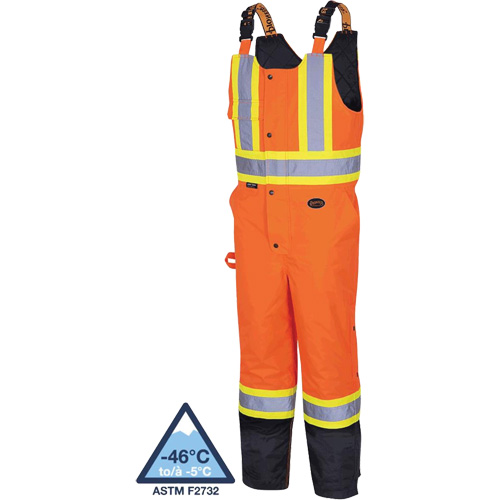 5040BB Salopettes matelass&eacute;es imperm&eacute;ables, Polyester, T-petit, Noir/Orange haute visibilit&eacute; Groupe Generik