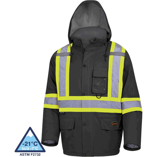 5031BK Manteau de s&eacute;curit&eacute; matelass&eacute; imperm&eacute;able, Noir, Petit Groupe Generik
