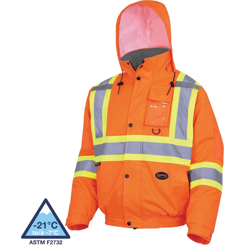 5032 Veste aviateur de s&eacute;curit&eacute; imperm&eacute;able et matelass&eacute;e pour l'hiver, Polyester, Orange haute visibilit&eacute;, Petit Groupe Generik