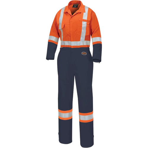 5514WBB Combinaisons de s&eacute;curit&eacute; pour femmes 2 tons, T-petit, Orange haute visibilit&eacute;/Bleu marin Groupe Generik