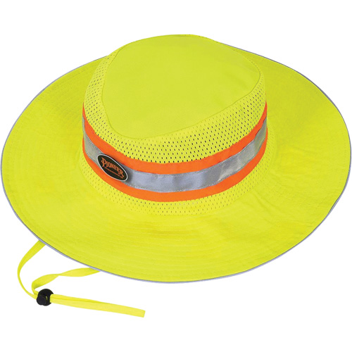 279 Chapeau de garde forestier avec sangle, Jaune lime haute visibilit&eacute;, Polyester Groupe Generik