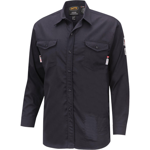 7742 FR-Tech&reg; Flame-Resistant Safety Shirt, Small, Navy Blue Groupe Generik