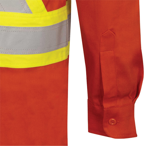 7743 FR-Tech&reg; Flame-Resistant Safety Shirt, Small, High Visibility Orange Groupe Generik