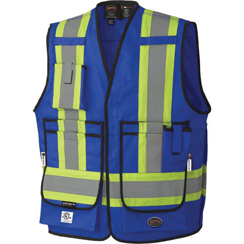 7733 FR-Tech&reg; Flame-Resistant Arc Surveyor's Vest, Small, Royal Blue, 9.7 cal/cm² Groupe Generik