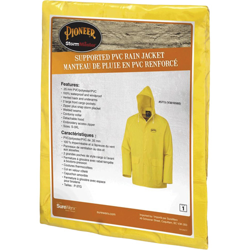 577J Veste imperm&eacute;able, Polyester/PVC, Petit, Jaune Groupe Generik