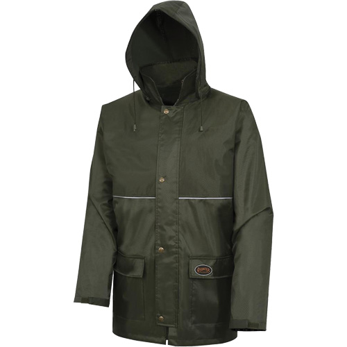 D8120J Manteau &agrave; capuchon ind&eacute;chirable Nailhead pour planteur d'arbres, Polyester/PVC, T-petit, Vert Groupe Generik